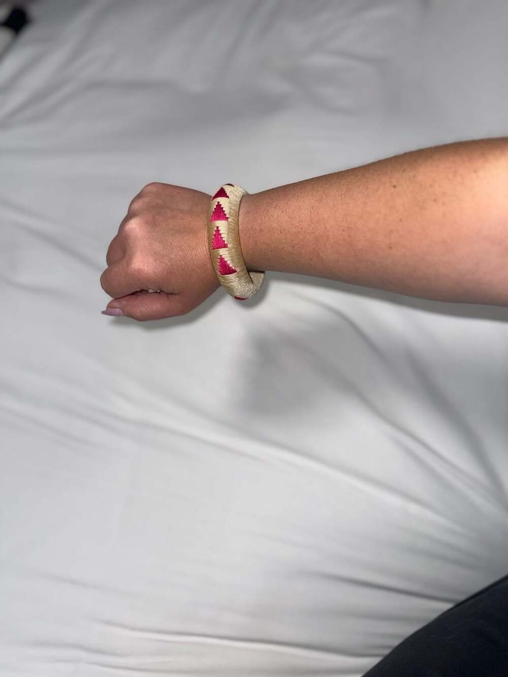 Woven Patterned Bangle Bracelet - Picture 3 of 3